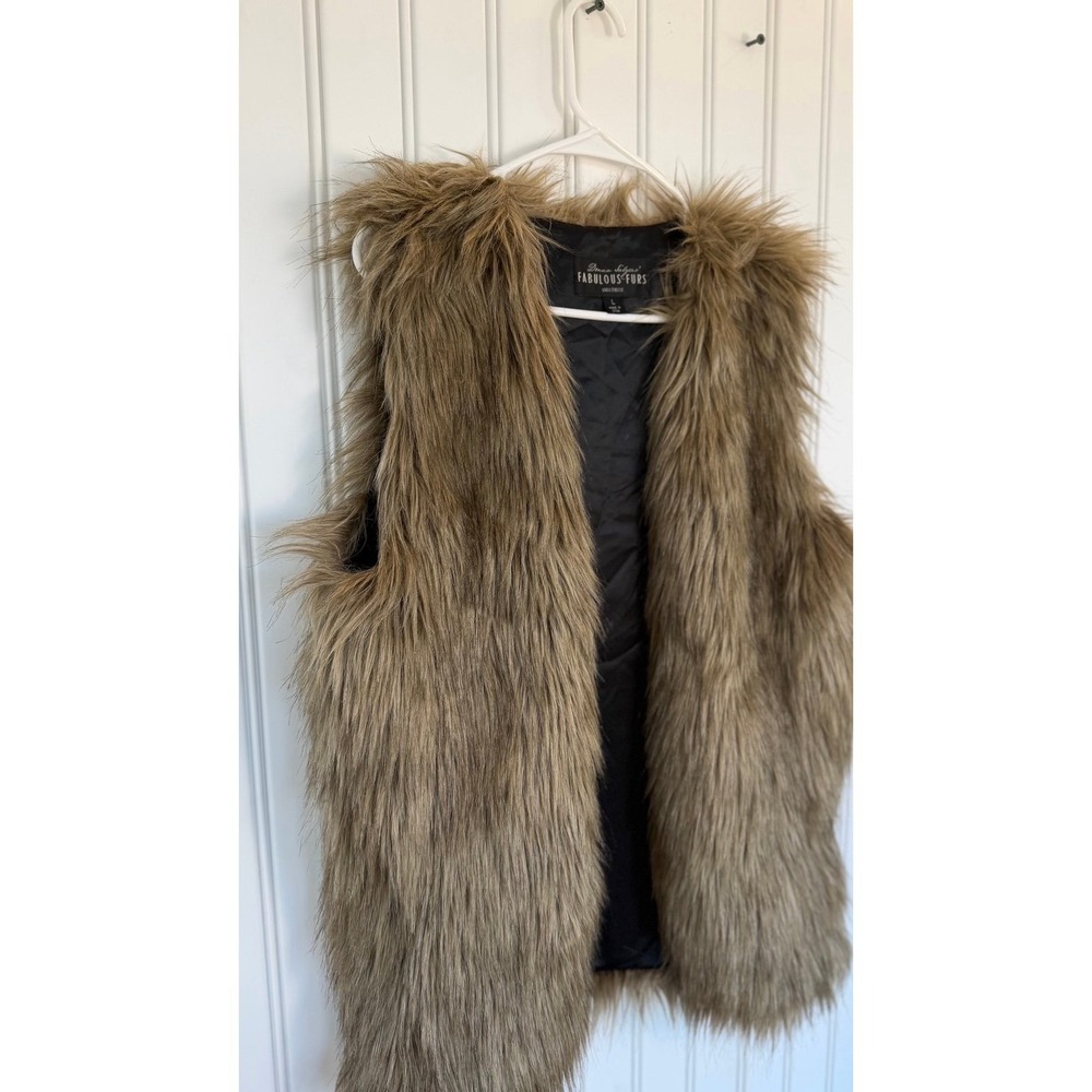 Faux fur vest y2k niche hippy classy elegant neutral jacket Fabulous Furs fake